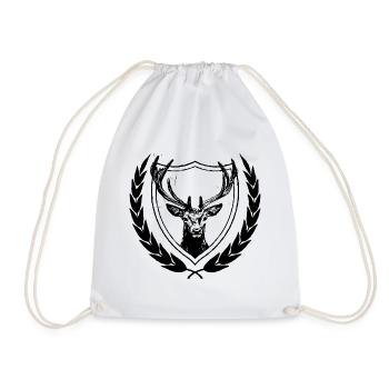 Deer - Drawstring Bag - white - Front