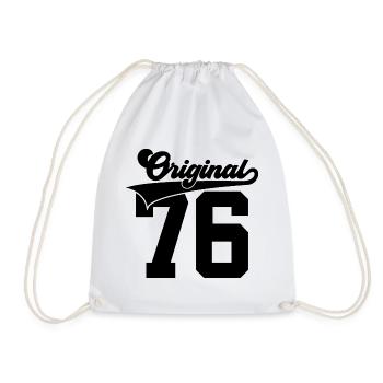 50TH BIRTHDAY 1976 ORIGINAL 76 - Drawstring Bag - white - Front