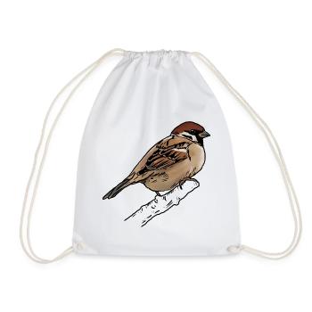 Sperling - Spatz - Turnbeutel - Weiß - Vorne