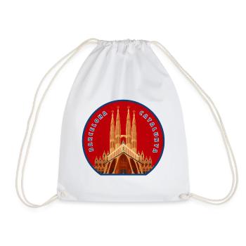 Gaudí Sagrada Família Patch - Drawstring Bag - white - Front