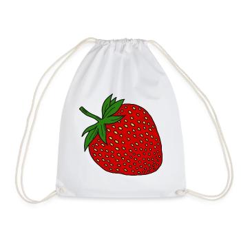 Strawberry - Drawstring Bag - white - Front