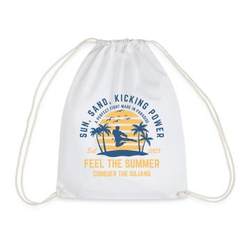 Taekwondo Summer on the beach under palm trees - Drawstring Bag - white - Front