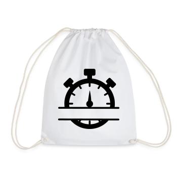 Stopwatch with banner - Drawstring Bag - white - Front