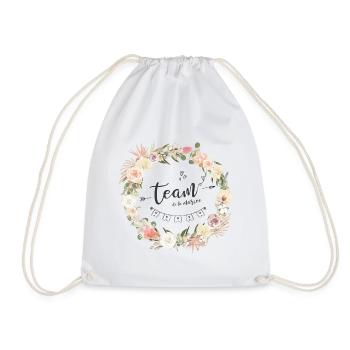 T-shirt EVJF Couronne fleur bohème Team mariée - Sac de sport léger - blanc - Devant
