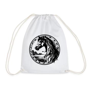 Horse - Drawstring Bag - white - Front
