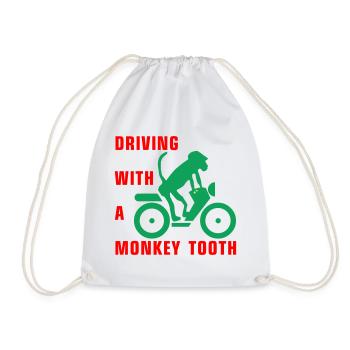 Driving with a monkey tooth - Affenzahn - Turnbeutel - Weiß - Vorne