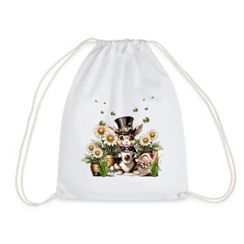 Ce mignon lapin de Pâques Steampunk est là - Sac de sport léger - blanc - Devant