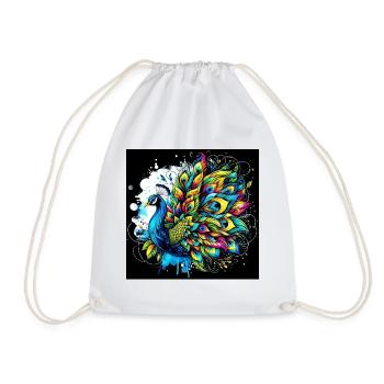 Peacock - Drawstring Bag - white - Front