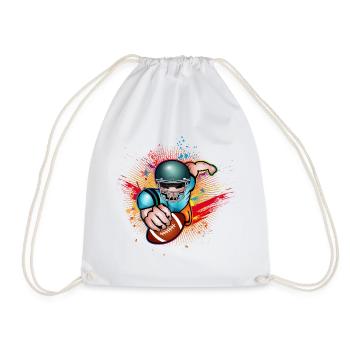 Football player with football in graffiti style - Drawstring Bag - white - Front