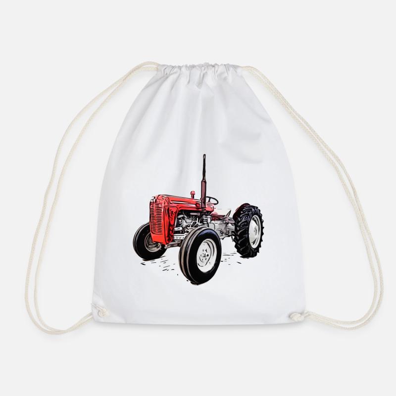 Roter M F 35 Traktor - Turnbeutel - Weiß