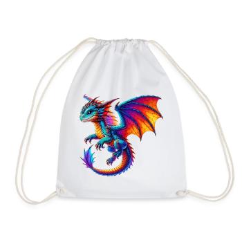 Dragon - Drawstring Bag - white - Front