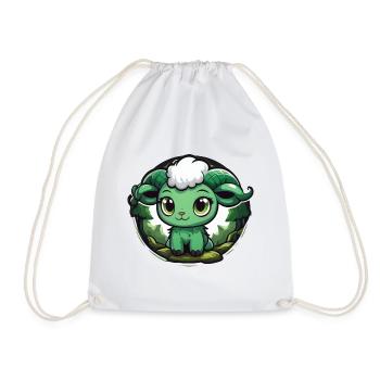 Ram Lamb Goat Goat in the Forest - Drawstring Bag - white - Front