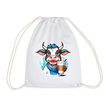 Coffee Cow - Drawstring Bag - white - Front