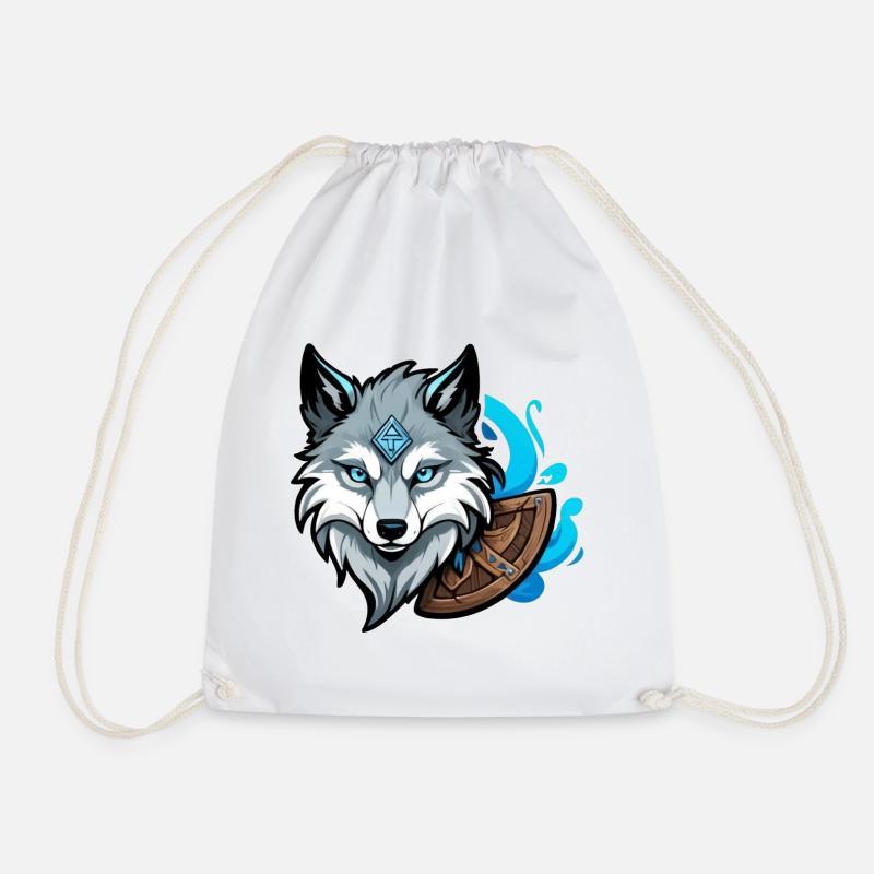 Viking Wolf Head - Turnbeutel - Weiß