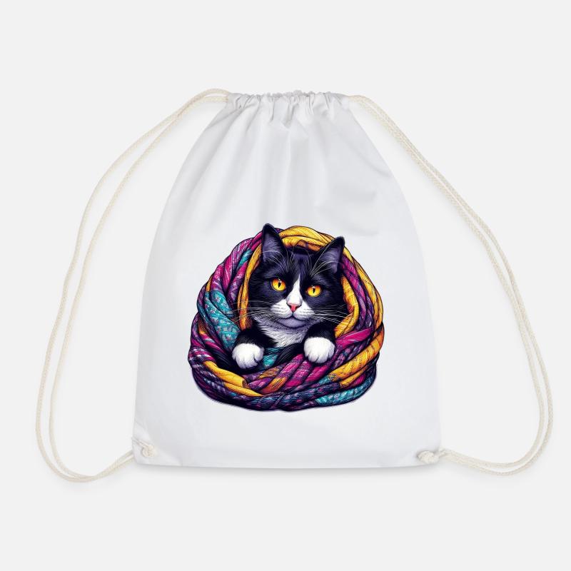 Katze - Turnbeutel - Weiß