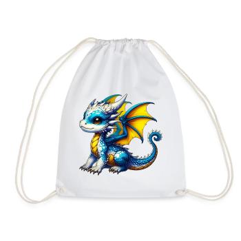 Dragon - Drawstring Bag - white - Front