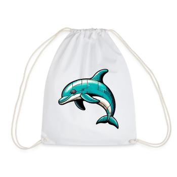 Dolphin - Drawstring Bag - white - Front
