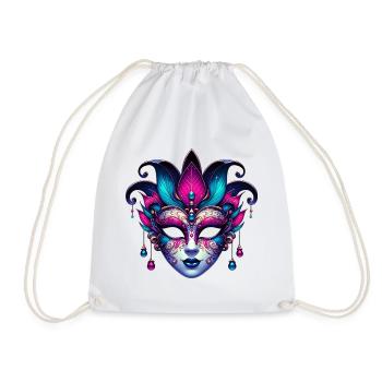 Venice Carnival Mask - Drawstring Bag - white - Front