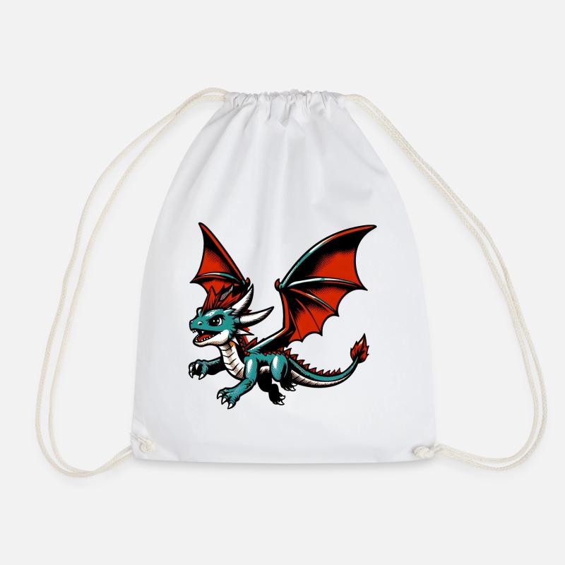 Drache - Turnbeutel - Weiß