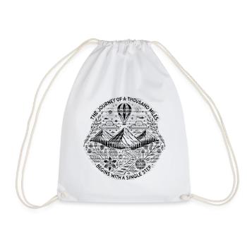 Le voyage de mille kilomètres commence par un pas - Sac de sport léger - blanc - Devant