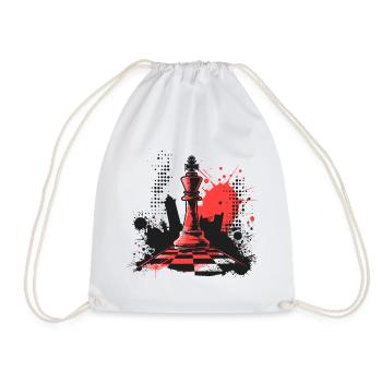 Chess Pieces Graffiti - Drawstring Bag - white - Front