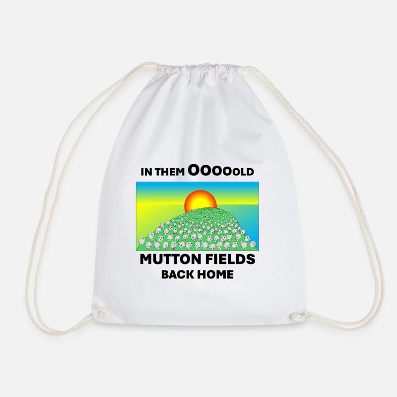Mutton fields back home - Drawstring Bag - white
