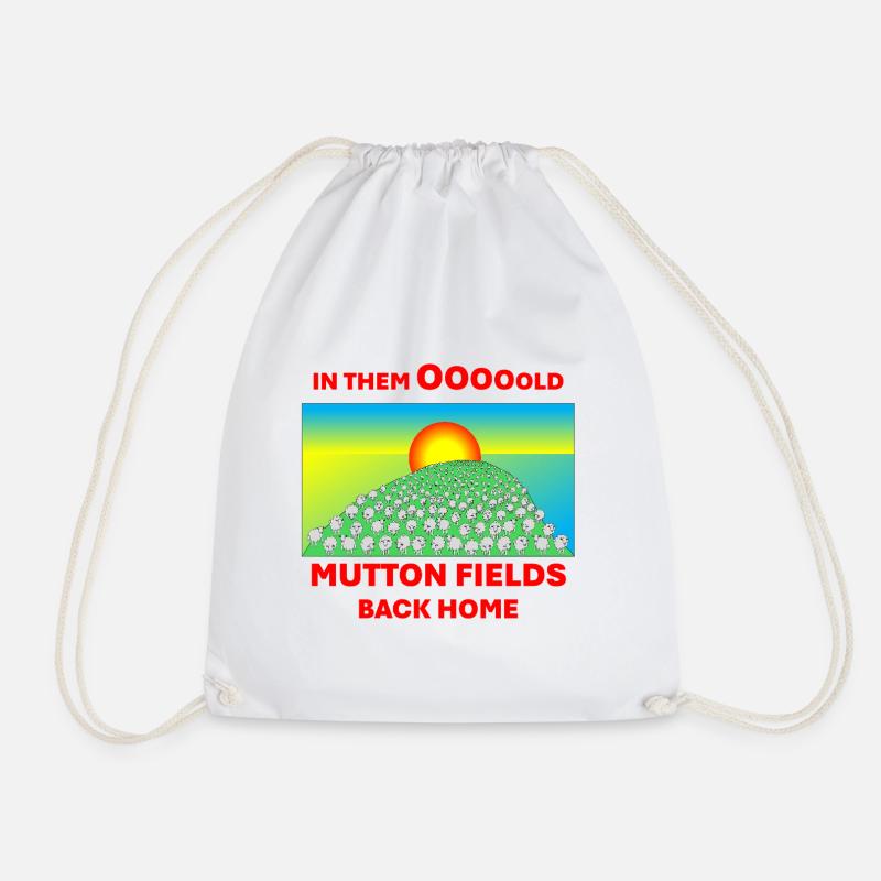 Mutton Fields - Drawstring Bag - white