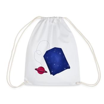 Space Tea - Drawstring Bag - white - Front