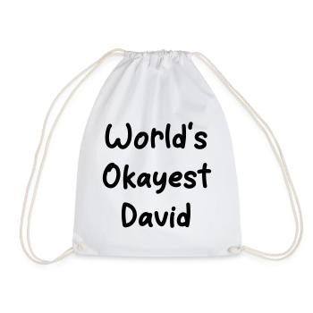 World's okayest David - Drawstring Bag - white - Front