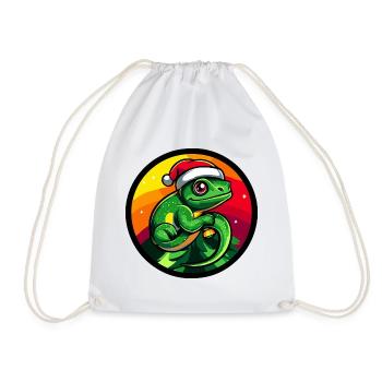 Santa Frosch Weihnachten - Turnbeutel - Weiß - Vorne