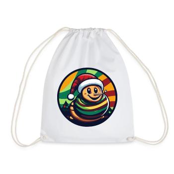 Escargot de Noël avec chapeau et écharpe - Sac de sport léger - blanc - Devant