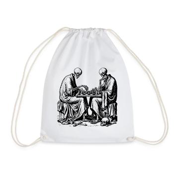 Skeletons play chess - Drawstring Bag - white - Front