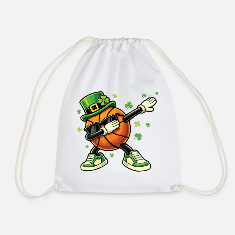 Basketball-Leprechaun St. Patrick's St. Paddys - Turnbeutel - Weiß