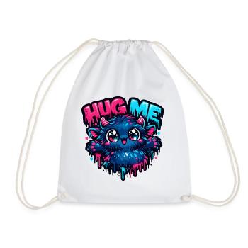 Hug Me Neon Monster Kuschelfreund - Turnbeutel - Weiß - Vorne
