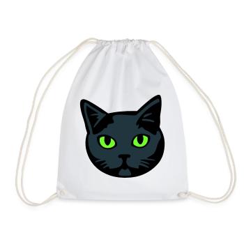 Graue Katze / Kater "Britisch Kurzhaar" - Turnbeutel - Weiß - Vorne