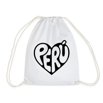 Typographie du cœur du Pérou - Sac de sport léger - blanc - Devant
