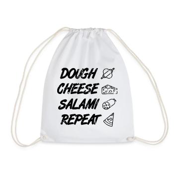 Teig Käse Salami Wiederholung - Turnbeutel - Weiß - Vorne