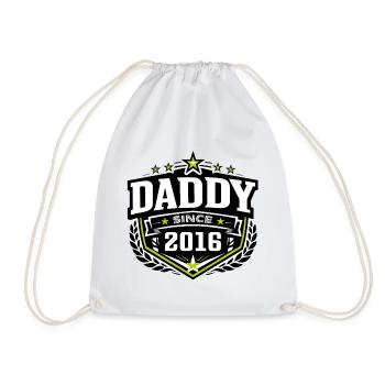 Daddy Since 2016 – Proud Dad Design - Drawstring Bag - white - Front