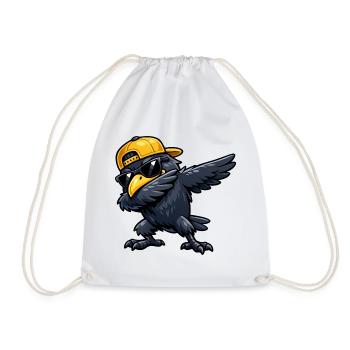 Dabbing Raven - Drawstring Bag - white - Front