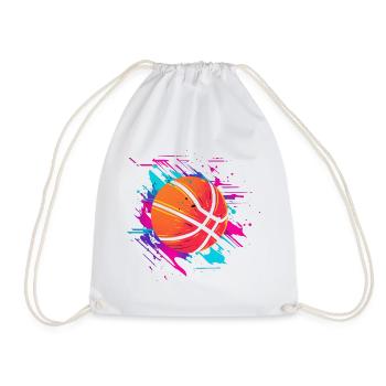 Basketball Synthwave - Drawstring Bag - white - Front