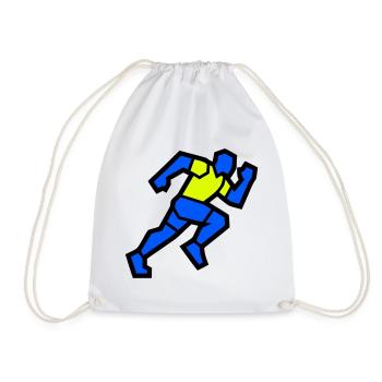 Fast Polygon Runner Marathon Team - Drawstring Bag - white - Front