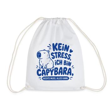 Kein Stress ich bin Capybara - Turnbeutel - Weiß - Vorne