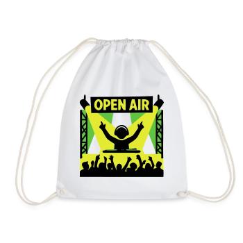 Open Air Festival DJ Stage Techno Party - Drawstring Bag - white - Front