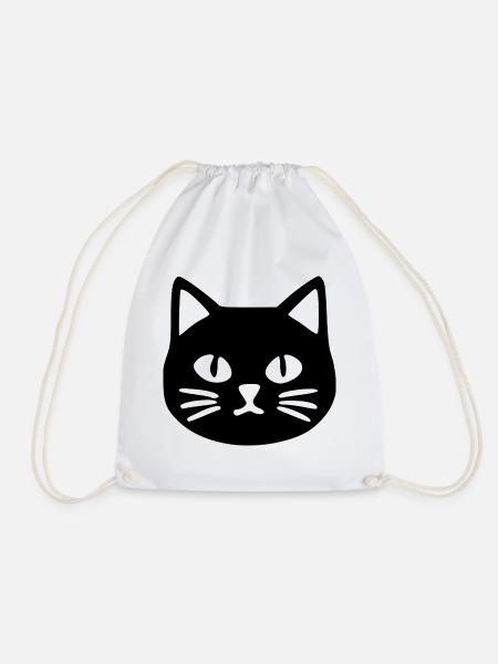 Katzengesicht Katze Geschenk Katzenliebhaber - Turnbeutel - Weiß