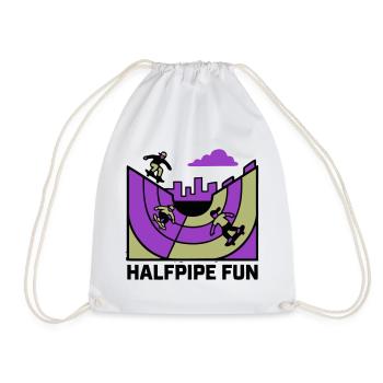 Halfpipe Skatepark Logo - Turnbeutel - Weiß - Vorne
