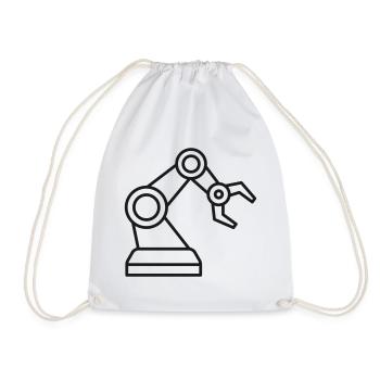 KI-Roboter-Armlinien-Symbol - Turnbeutel - Weiß - Vorne