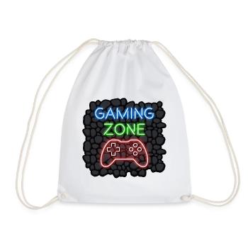 Gaming Zone Design für Gamer Zocker - Turnbeutel - Weiß - Vorne