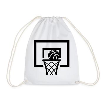 Basketball Korb minimalistisch - Turnbeutel - Weiß - Vorne
