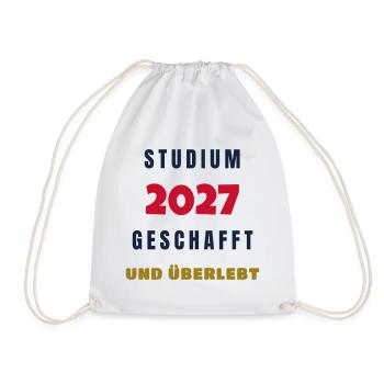 Studium 2027 geschafft und überlebt Abschluss - Turnbeutel - Weiß - Vorne