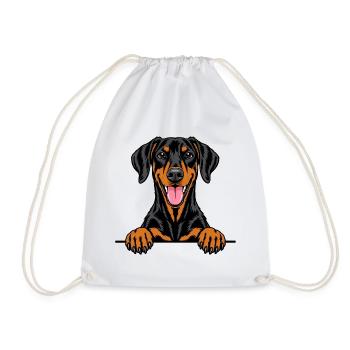 Dobermann Pinscher - Turnbeutel - Weiß - Vorne